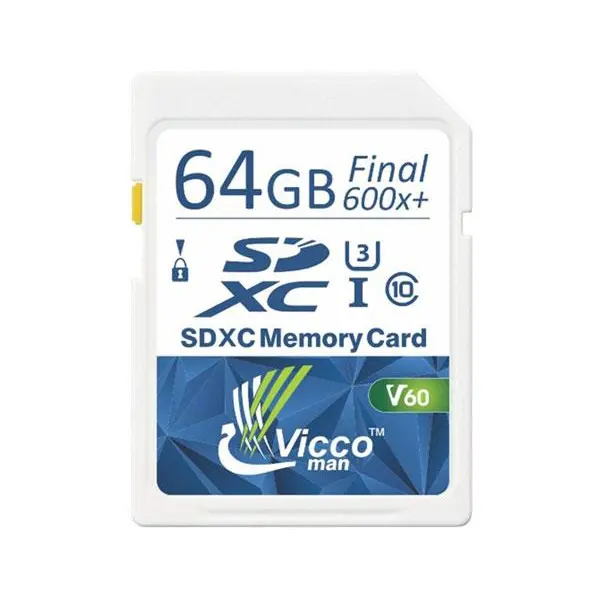 کارت حافظه میکرو اس دی ویکو من 64 گیگابایت Vicco man Vicco man microSDHC Final 600X UHS-I U3 90MBps 64GB