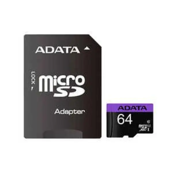 کارت حافظه ای دیتا مدل ADATA Premier microSDXC Card UHS-I Class 10 64GB 80MB/s با آداپتور