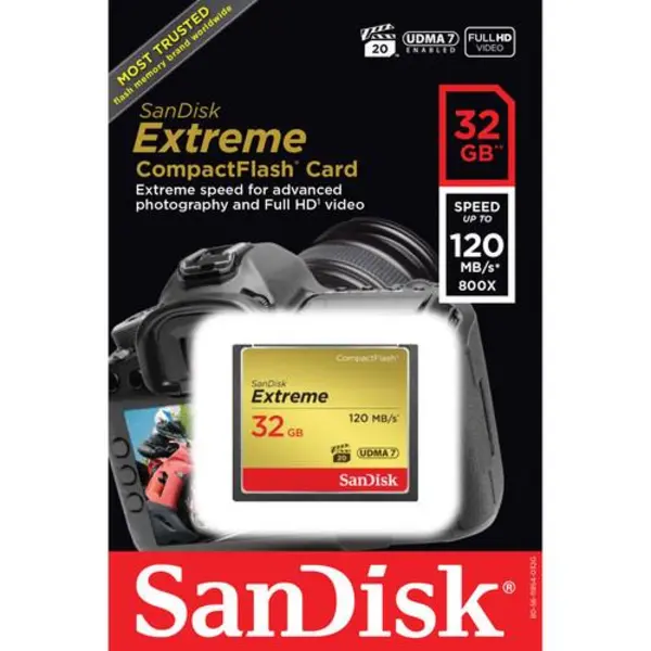 کارت حافظه و رم مموری CF سندیسک SanDisk ظرفیت 32GB سرعت 120MB/s CF 32 800X 120mb/s - 2