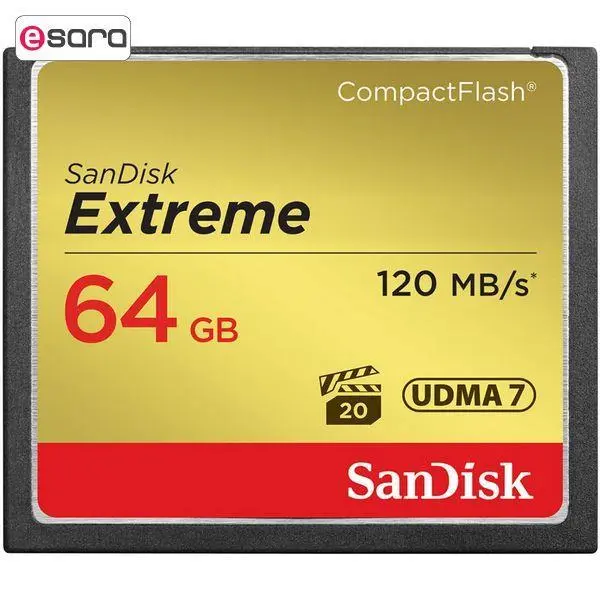 کارت حافظه CompactFlash سن دیسک مدل Extreme سرعت 800X 120MBps ظرفیت 64 گیگابایت SanDisk Extreme CompactFlash 800X 120MBps - 64GB - 5
