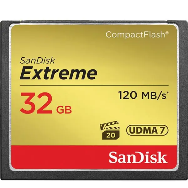 کارت حافظه CompactFlash سن دیسک مدل Extreme سرعت 800X 120MBps ظرفیت 32 گیگابایت SanDisk Extreme CompactFlash 800X 120MBps - 32GB - 4