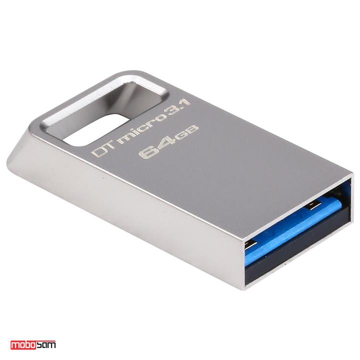 فلش مموری کینگستون مدل DTMC3 USB 3.1 ظرفیت 64 گیگابایت Kingston DataTraveler Micro 3.1 64GB USB 3.0 Compatible Hi-Speed up to 100MB/s Ultra-Small Metal Case Flash Drive (DTMC3/64GB) - Silver