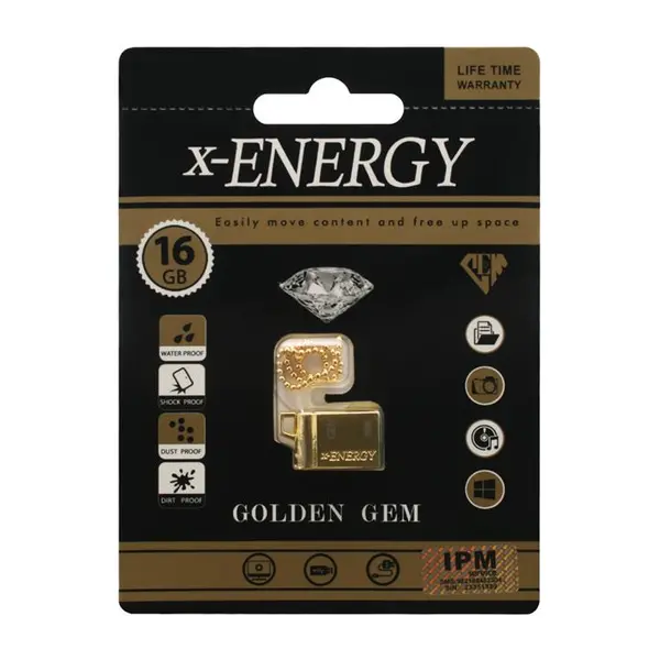 فلش مموری ایکس-انرژی مدل GOLDEN GEM ظرفیت 16 گیگابایت x-Energy GOLDEN GEM Flash Memory 16GB