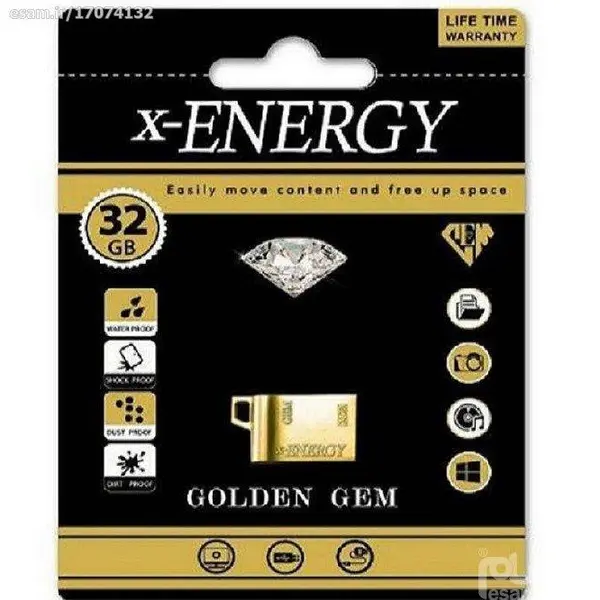 فلش مموری ایکس-انرژی مدل GOLDEN GEM ظرفیت 32 گیگابایت x-Energy GOLDEN GEM Flash Memory 32GB