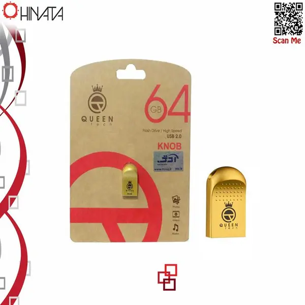 فلش مموری کوئین تک مدل KNOB ظرفیت 64 گیگابایت Queen tech KNOB Flash Memory 64GB