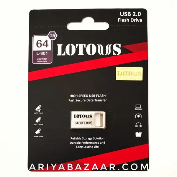 فلش مموری لوتوس مدل L801 ظرفیت 64 گیگابایت Lotous L801 Flash Memory USB 2.0 64GB