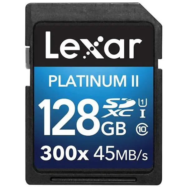 کارت حافظه لکسار Lexar 128GB Platinum II UHS-I 300x SDXC Memory Card Platinum II 300x SDXC 128GB UHS-I U1 Flash Memory Card