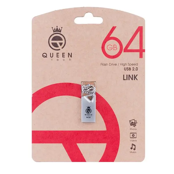 فلش مموری کوئین تک مدل LINK ظرفیت 64 گیگابایت Queen tech LINK Flash Memory 64GB