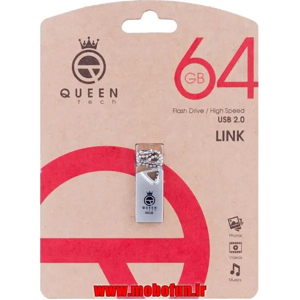 فلش مموری کوئین تک مدل LINK ظرفیت 64 گیگابایت Queen tech LINK Flash Memory 64GB