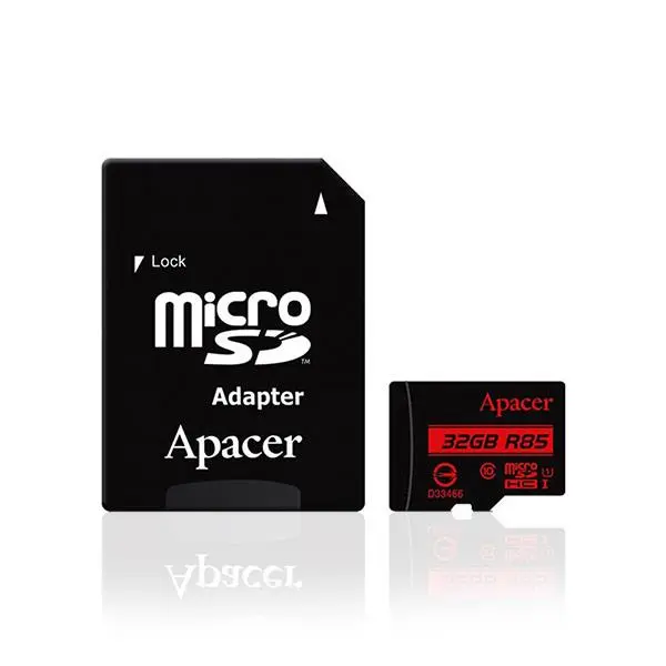 کارت حافظه microSDHC اپیسر کلاس 10 استاندارد UHS-I U1 سرعت 85MBps همراه با آداپتور SD ظرفیت 32 گیگابایت Apacer UHS-I U1 Class 10 85MBps microSDHC With Adapter - 32GB