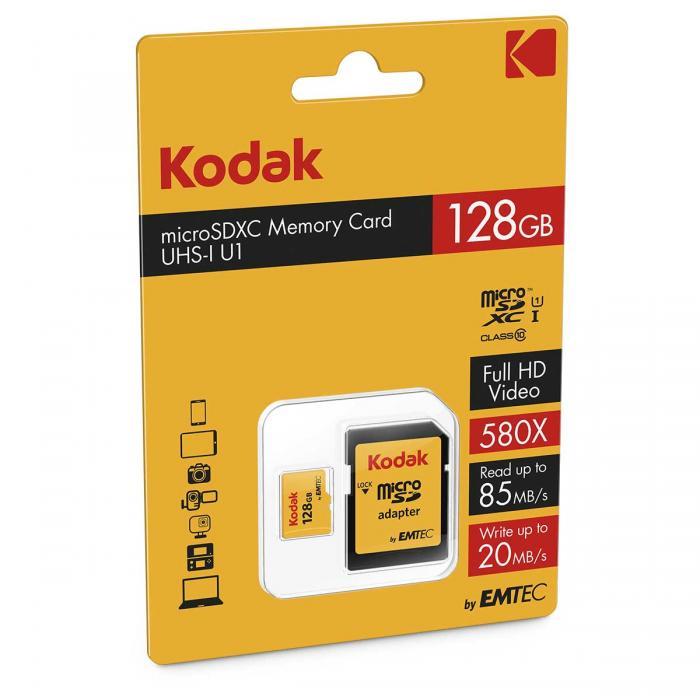 کارت حافظه microSDHC کداک کلاس 10 استاندارد UHS-I U1 سرعت 85MBps 580X همراه با آداپتور SD ظرفیت 16 گیگابایت Kodak UHS-I U1 Class 10 85MBps 580X microSDHC With Adapter - 16GB