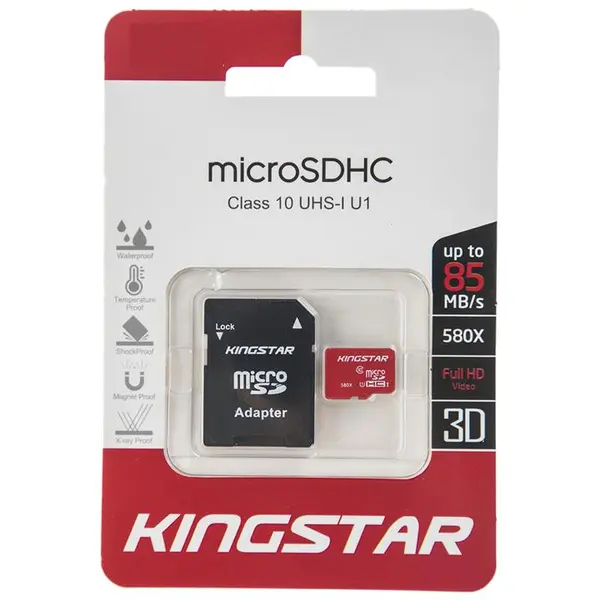کارت حافظه microSDHC کینگ استار کلاس 10 استاندارد UHS-I U1 سرعت 85MBps ظرفیت 32 گیگابایت Kingstar UHS-I U1 Class 10 85MBps microSDHC 32GB
