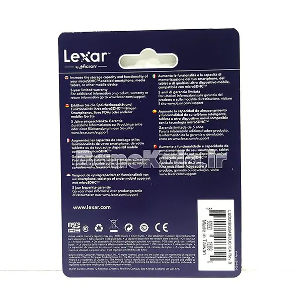 کارت حافظه microSDHC لکسار کلاس 10 ظرفیت 16 گیگابایت Lexar Class 10 microSDHC - 16GB