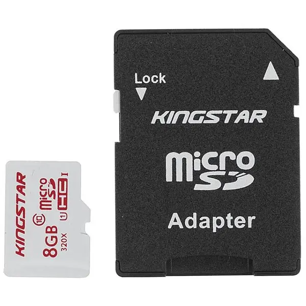 کارت حافظه microSDHC کینگ استار کلاس 10 استاندارد UHS-I U1 سرعت 45MBps همراه با آداپتور SD ظرفیت 8 گیگابایت Kingstar UHS-I U1 Class 10 45MBps microSDHC With Adapter 8GB