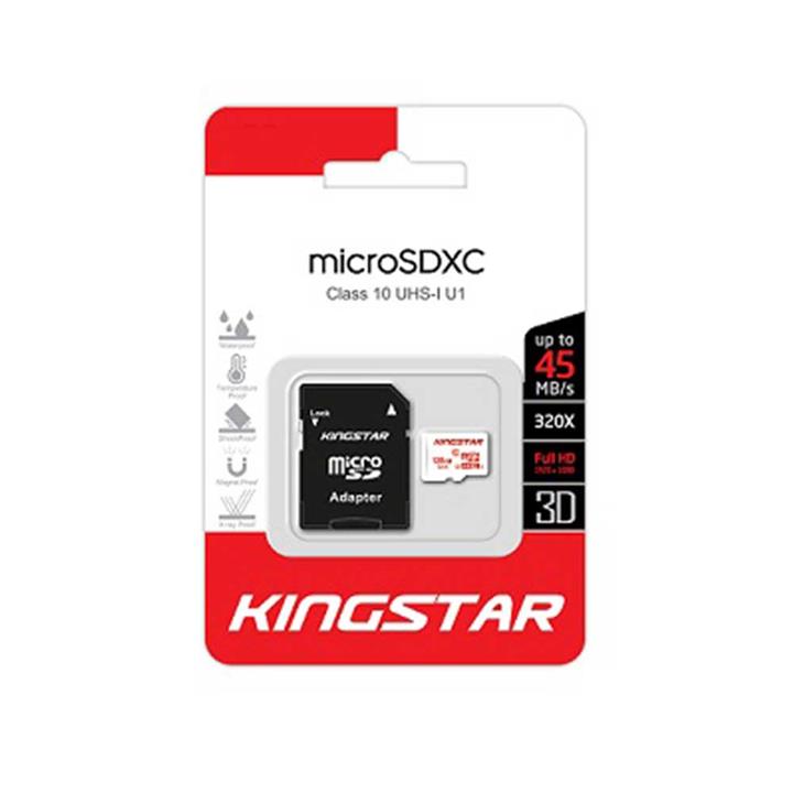 کارت حافظه microSDHC کینگ استار کلاس 10 استاندارد UHS-I U1 سرعت 45MBps همراه با آداپتور SD ظرفیت 32 گیگابایت Kingstar UHS-I U1 Class 10 45MBps microSDHC With Adapter 32GB