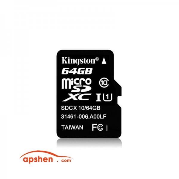 کارت حافظه microSDHC کینگستون مدل Canvas plus کلاس ۱۰ استاندارد UHS-I U1 سرعت ۱۰۰MBps ظرفیت ۶۴ گیگابایت به همراه آداپتور SD