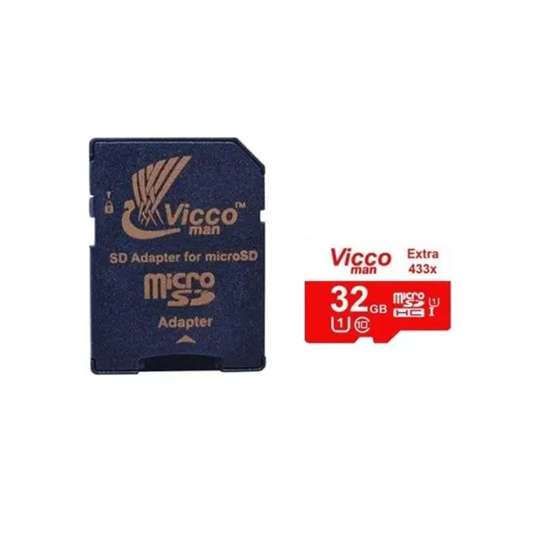 کارت حافظه Micro SD HC ویکو من مدل Extre 433X کلاس 10 استاندارد UHS-I U1 سرعت 65MBps ظرفیت 32 گیگابایت به همراه آداپتور SD -