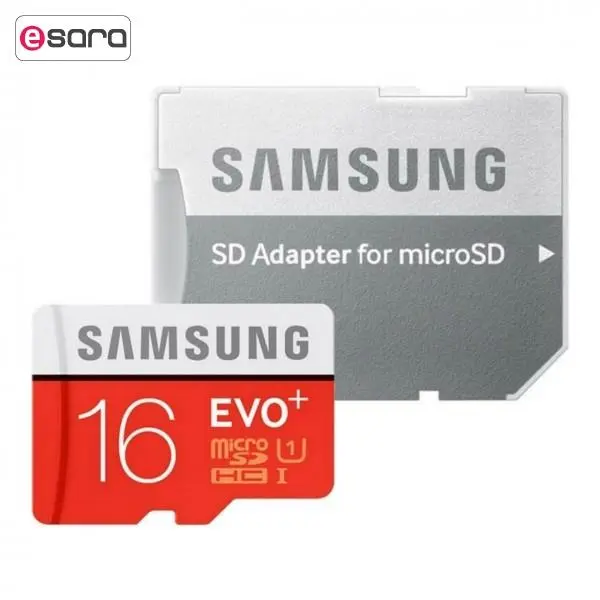 کارت حافظه microSDHC سامسونگ مدل Evo Plus کلاس 10 استاندارد UHS-I U1 سرعت 100MBps همراه با آداپتور SD ظرفیت 16 گیگابایت -