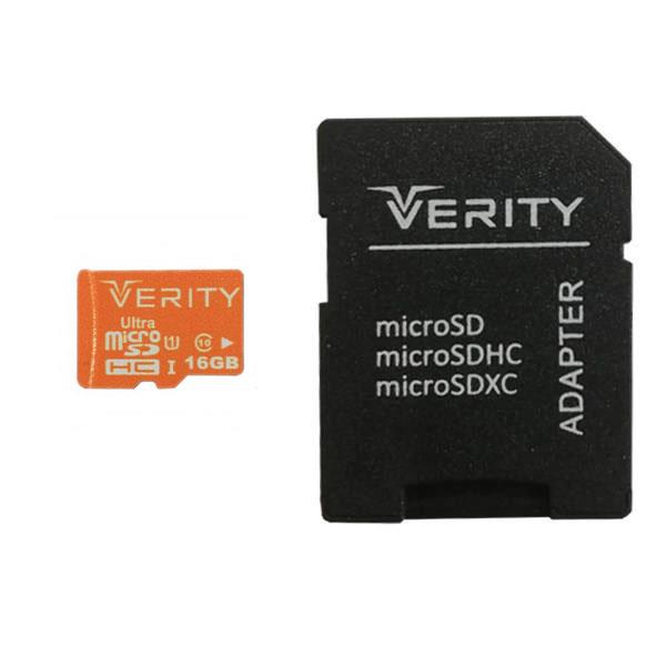 کارت حافظه micro SDHC وریتی مدل high speed کلاس 10 استاندارد UHS-IU1 سرعت 95MBps ظرفیت 16 گیگابایت به همراه آداپتور SD -