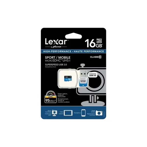 کارت حافظه microSDHC لکسار مدل High-Performance Lexar16GB High Performance UHS-I microSDXC Memory Card Class 10 - 3