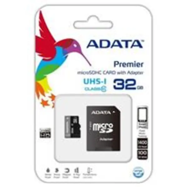 کارت حافظه microSDHC ای دیتا مدل Premier کلاس 10 استاندارد UHS-I U1 سرعت 30MBps همراه با آداپتور تبدیل ظرفیت 32 گیگابایت Adata Premier UHS-I Class 10 30MBps microSDHC With Adapter - 32GB
