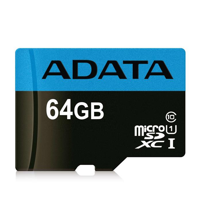 کارت حافظه microSDHC ای دیتا مدل Premier V10 A1 کلاس 10 استاندارد UHS-I سرعت 85MBps همراه با آداپتور SD ظرفیت 64 گیگابایت A-Data Premier Premier R85W25 64GB With Adapter