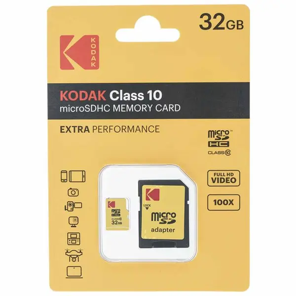 کارت حافظه microSDHC کداک مدل UHS-I U1 کلاس 10 سرعت 85MBps همراه با آداپتور ظرفیت 32 گیگابایت Kodak UHS-I U1 Class 10 85MBps microSDHC With Adapter - 32GB