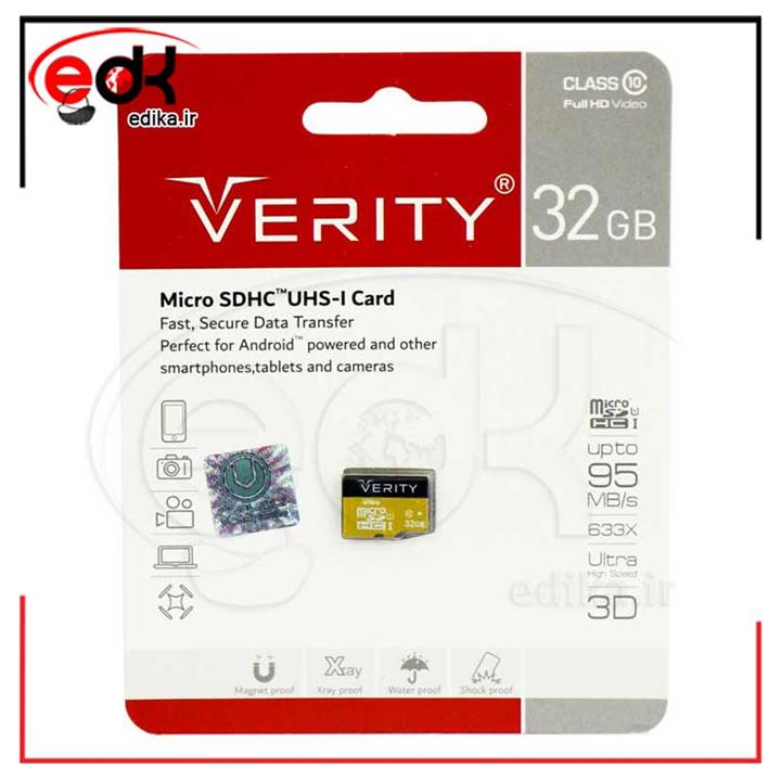 کارت حافظه MicroSD وریتی مدل U1 95 MB/s 633X ظرفیت 32 گیگابایت