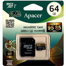 کارت حافظه microSDXC اپیسر کلاس 10 استاندارد UHS-I U3 سرعت 95MBps همراه با آداپتور SD ظرفیت 64 گیگابایت Apacer UHS-I U3 Class 10 95MBps microSDXC With Adapter - 64GB