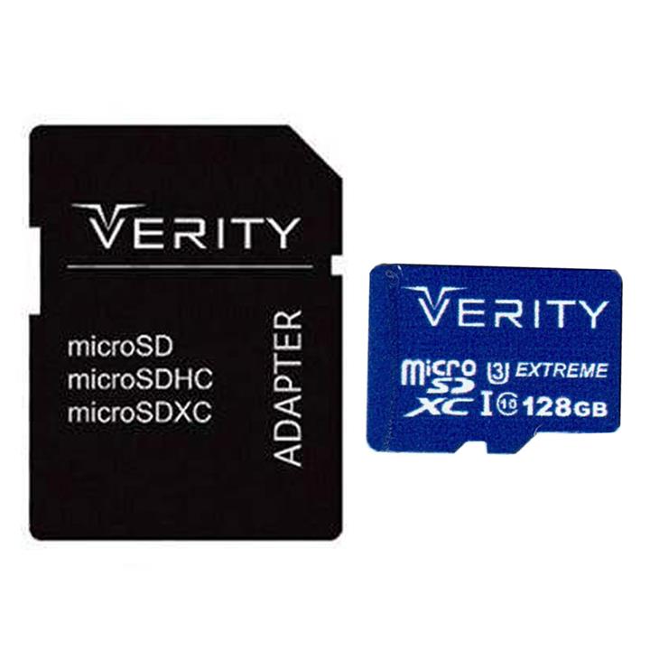کارت حافظه microSDXC وریتی مدل 4K کلاس 10 استاندارد UHS-I U3 سرعت 80MBps ظرفیت 128 گیگابایت به همراه آداپتور SD -