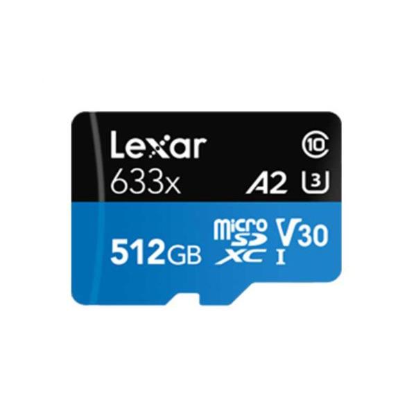 کارت حافظه‌ microSDXC لکسار مدل 633X کلاس 10 استاندارد UHS-I U3 سرعت  ظرفیت 512گیگابایت -