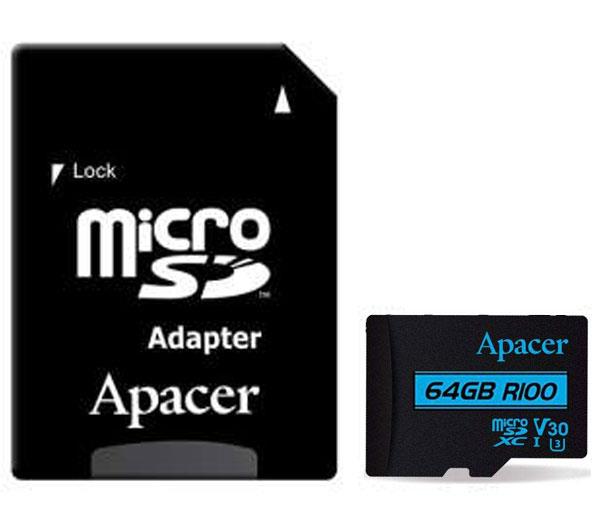 کارت حافظه MicroSDXC برند Apacer مدل UHS-I U3 V30 ظرفیت 64GB V30 64GB MicroSD A1 U3