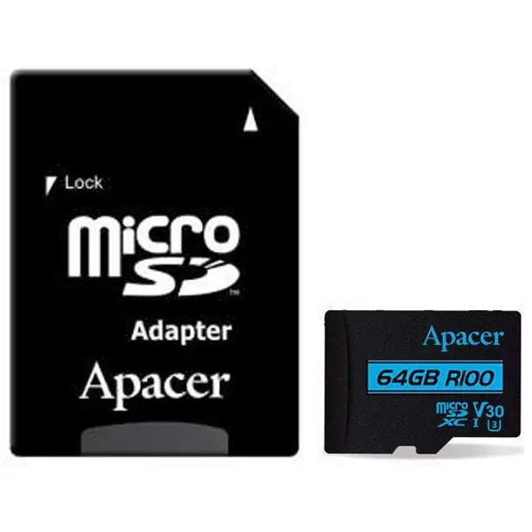 کارت حافظه MicroSDXC برند Apacer مدل UHS-I U3 V30 ظرفیت 64GB V30 64GB MicroSD A1 U3