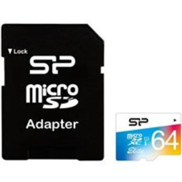 کارت حافظه microSDXC سیلیکون پاور مدل Color Elite کلاس 10 استاندارد UHS-I U1 سرعت 85MBps همراه با آداپتور SD ظرفیت 64 گیگابایت Silicon Power Color Elite UHS-I U1 Class 10 85MBps microSDXC With Adapter - 64GB - 5