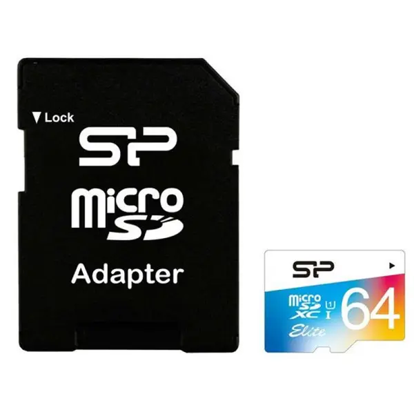 کارت حافظه microSDXC سیلیکون پاور مدل Color Elite کلاس 10 استاندارد UHS-I U1 سرعت 85MBps همراه با آداپتور SD ظرفیت 64 گیگابایت Silicon Power Color Elite UHS-I U1 Class 10 85MBps microSDXC With Adapter - 64GB - 4