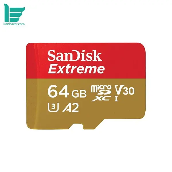 کارت حافظه microSDXC سن دیسک مدل Extreme V30 کلاس A2 استاندارد UHS-I U3 سرعت 100MBps 667X همراه با آداپتور SD ظرفیت 64 گیگابایت Sandisk Extreme V30 UHS-I U3 Class A2 100MBps 667X microSDXC With Adapter - 64GB - 4