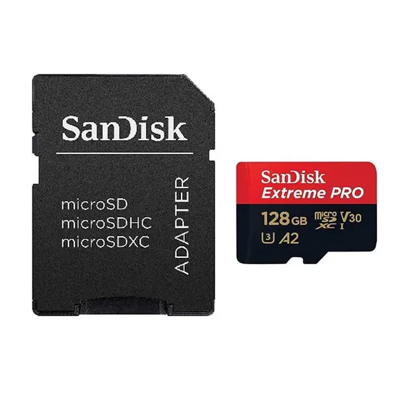 کارت حافظه microSDXC سن دیسک مدل Extreme PRO کلاس A2 استاندارد UHS-I U3 سرعت 170MBs ظرفیت 128 گیگابایت به همراه آداپتور SD Sandisk Extreme PRO UHS-I U3 Class A2 170MBps microSDXC With Adapter - 128GB - 3