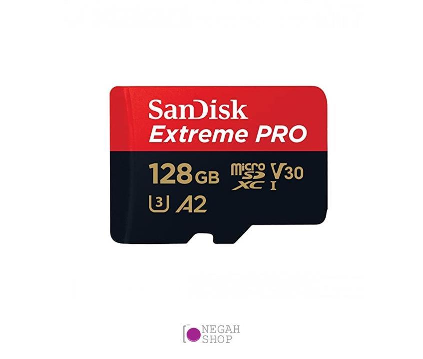 کارت حافظه microSDXC سن دیسک مدل Extreme PRO کلاس A2 استاندارد UHS-I U3 سرعت 170MBs ظرفیت 128 گیگابایت SANDISK Extreme PRO  IPM UHS-I U3 Class A2 170MBps microSDXC 128GB