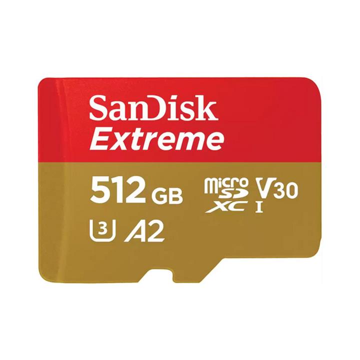 کارت حافظه microSDXC سن دیسک  مدل Extreme کلاس A2 استاندارد UHS-I U3 سرعت 190MBps ظرفیت 512 گیگابایت -