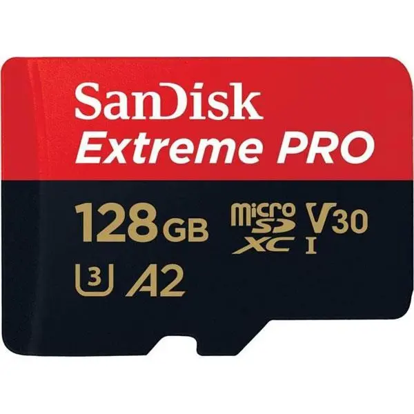 کارت حافظه microSDXC سن دیسک مدل Extreme PRO کلاس A2 استاندارد UHS-I U3 سرعت 170MBs ظرفیت 128 گیگابایت SANDISK Extreme PRO IPM UHS-I U3 Class A2 170MBps microSDXC 128GB