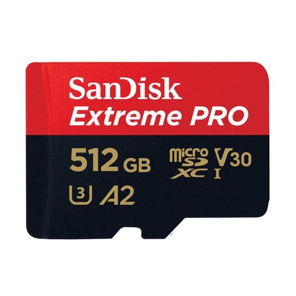 کارت حافظه microSDXC سن دیسک مدل Extreme PRO کلاس A2 استاندارد UHS-I U3 سرعت ۲۰۰MBps ظرفیت ۵۱۲ گیگابایت