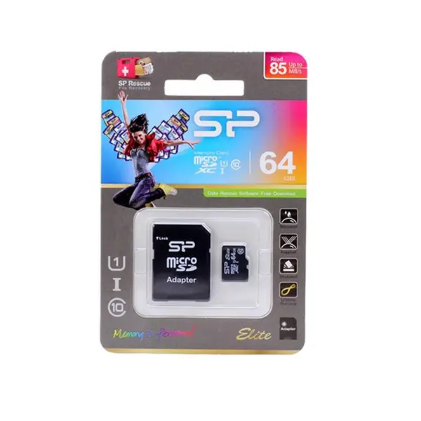 کارت حافظه microSDXC سیلیکون پاور مدل Elite کلاس 10 استاندارد UHS-I U1 سرعت85MBps همراه با آداپتور SD ظرفیت 64 گیگابایت Silicon Power Elite UHS-I U1 U1 Class 10 85MBps microSDXC With Adapter - 64GB - 4