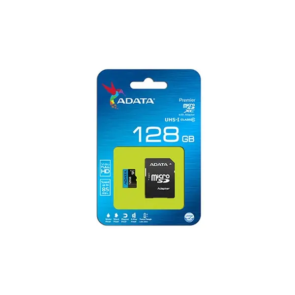 کارت حافظه microSDXC ای دیتا مدل Premier کلاس 10 استاندارد UHS-I U1 سرعت 85MBps همراه با آداپتور SD ظرفیت 128 گیگابایت Adata Premier UHS-I U1 Class 10 85MBps microSDXC With SD Adapter 128GB