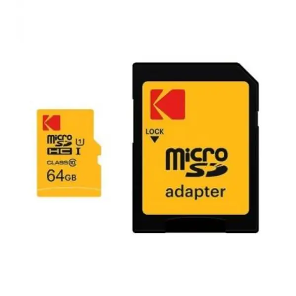 کارت حافظه microSDXC کداک Premium Performance کلاس 10 سرعت 90MBps ظرفیت 64 گیگابایت همراه با آداپتور SD