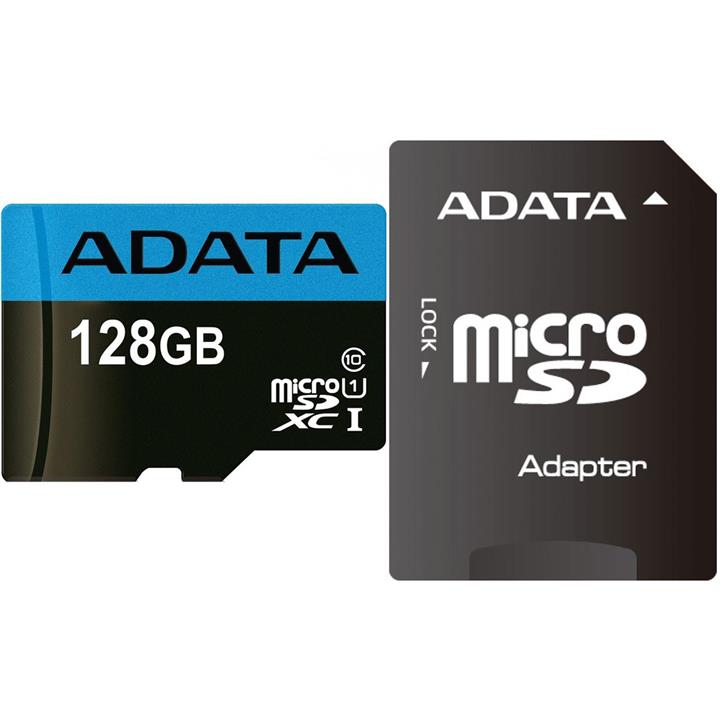 کارت حافظه‌ microSDXC ای دیتا مدل Premier کلاس 10 استاندارد UHS-I U1 سرعت 85MBps همراه با آداپتور SD ظرفیت 128 گیگابایت Adata Premier UHS-I U1 Class 10 85MBps microSDXC With SD Adapter  128GB