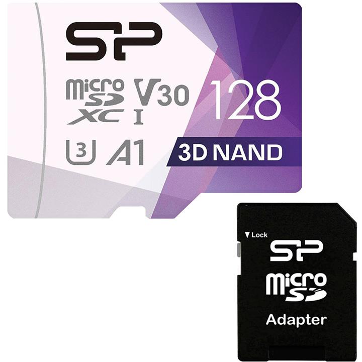 کارت حافظه‌ microSDXC سیلیکون پاور مدل Superior Pro کلاس 10 استاندارد UHS-I U3 سرعت 100MBps ظرفیت 128گیگابایت همراه با آداپتور SD -