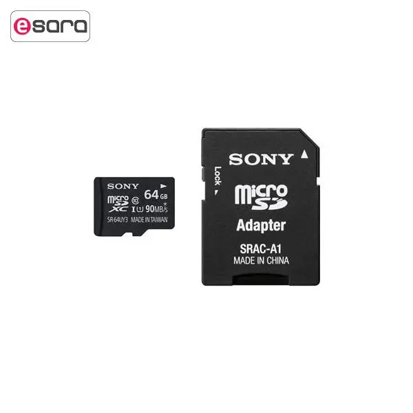 کارت حافظه microSDXC سونی مدل SR-64UY3A کلاس 10 استاندارد UHS-I U1 سرعت 90MBps ظرفیت 64 گیگابایت همراه با آداپتور SD Sony SR-64UY3A UHS-I U1 Class 10 90MBps microSDXC With Adapter 64GB - 2