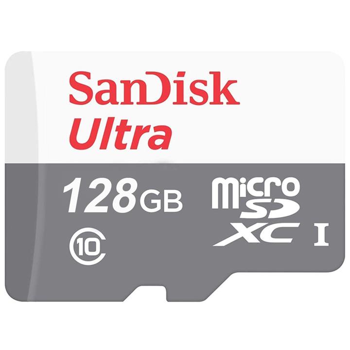 کارت حافظه microSDXC سن دیسک مدل Ultra کلاس 10 استاندارد UHS-I U1 سرعت 100MBps  ظرفیت 128 گیگابایت SanDisk Ultra UHS-I U1 Class 10 100MBps  microSDXC  128GB
