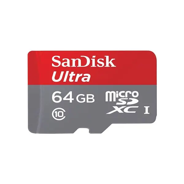 کارت حافظه microSDXC سن دیسک مدل Ultra کلاس10 و A1 استاندارد UHS-I U1 سرعت 100MBps 667X همراه با آداپتور SD ظرفیت 64 گیگابایت Sandisk Ultra UHS-I U1 Class 10 And A1 100MBps 667X microSDXC With Adapter 64GB