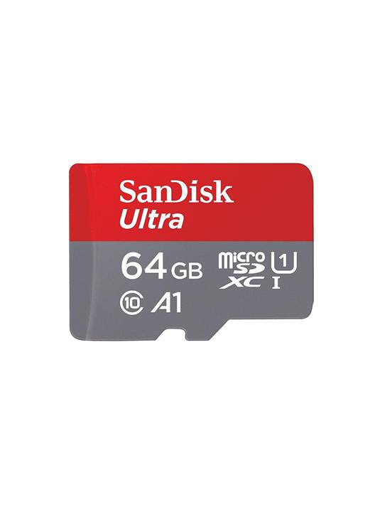 کارت حافظه microSDXC سن دیسک مدل Ultra  کلاس10 و A1 استاندارد UHS-I U1 سرعت 100MBps 667X همراه با آداپتور SD ظرفیت 64 گیگابایت Sandisk Ultra UHS-I U1 Class 10 And A1 100MBps 667X microSDXC With Adapter 64GB